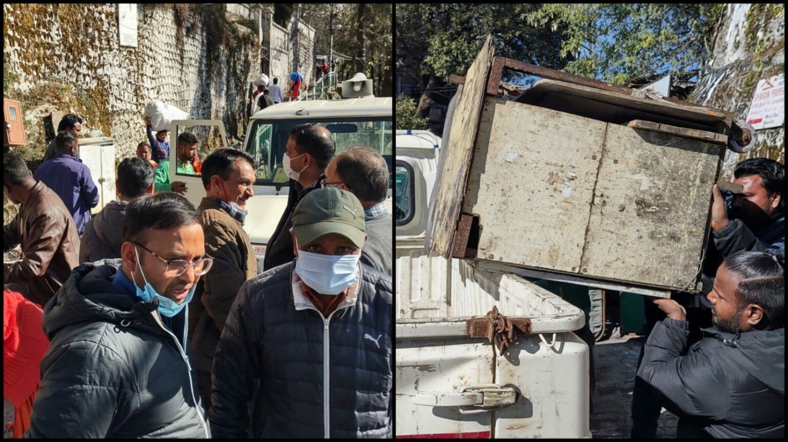 उत्‍तराखंड न्यूज़ : मसूरी नगर पालिका ने माल रोड से हटाया अतिक्रमण