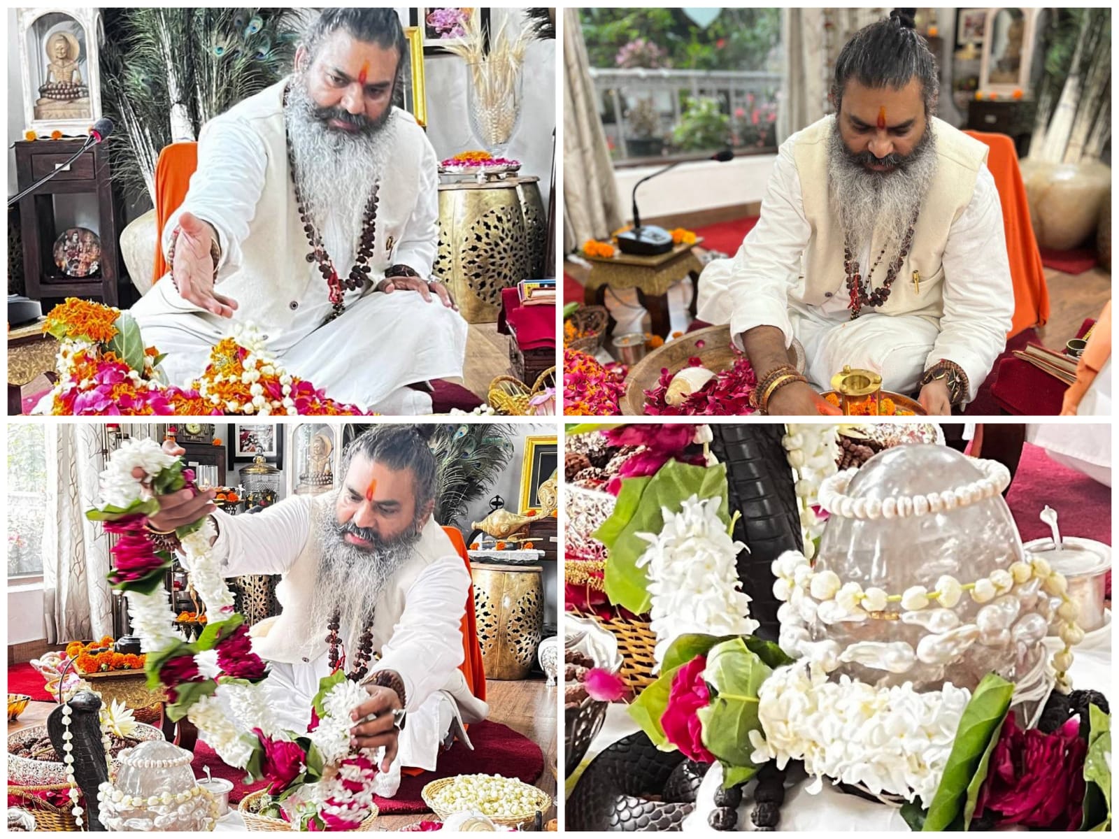 मसूरी : दिव्य पुष्प अर्चना के साथ महादेव का चार प्रहर अनुष्ठान भगवान शंकर आश्रम में हुआ ।