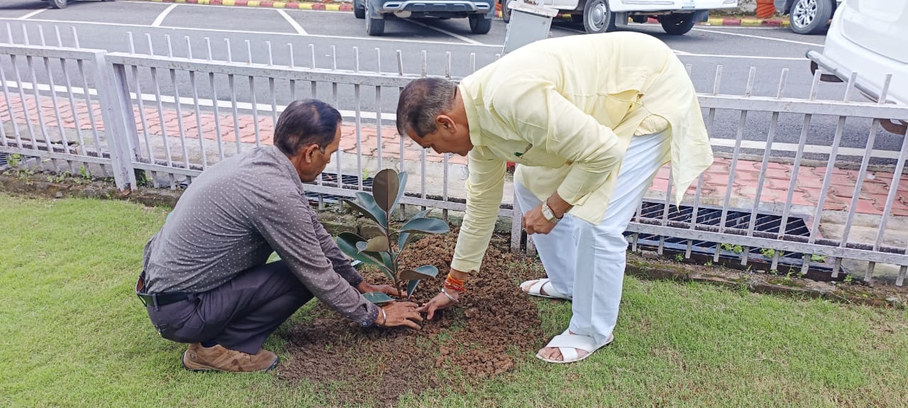 देहरादून : संसदीय कार्यमंत्री डॉ प्रेमचंद अग्रवाल ने विधानसभा परिसर पर पौधरोपण किया।