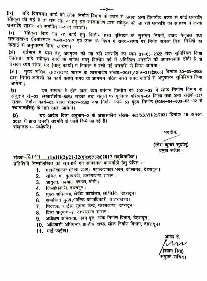 उत्तराखंड : मसूरी विधानसभा क्षेत्र की सड़कों एवं नालियों के शासनादेश जारी होने पर विधायक गणेश जोशी ने किया मुख्यमंत्री का धन्यवाद।