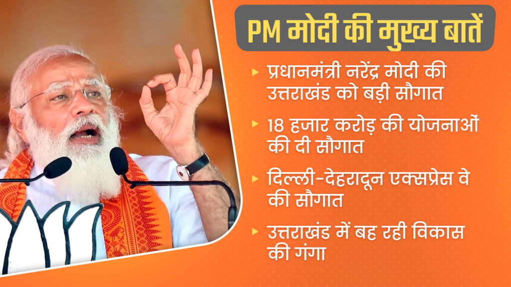 उत्तराखंड न्यूज़ : पीएम मोदी ने 18 हजार करोड़ की योजनाओं का किया लोकार्पण-शिलान्यास , कहा- बह रही है विकास की गंगा