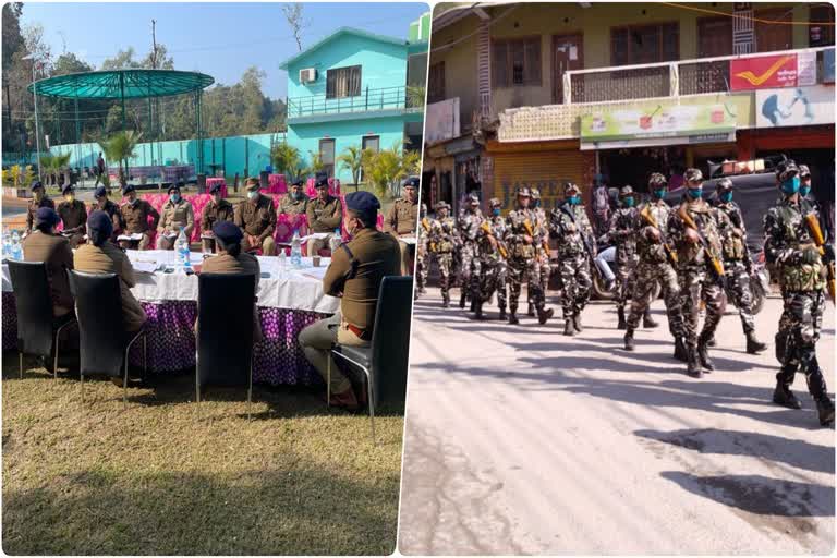 उत्‍तराखंड न्यूज़ : चुनाव को लेकर सीमा पुलिस अधिकारियों की बैठक, नेपाल सीमा पर एसएसबी ने निकाला फ्लैग मार्च