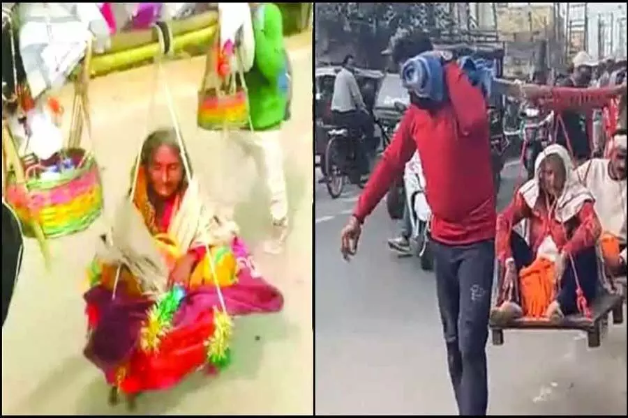 हरिद्वार उत्तराखंड समाचार: 21वीं सदी के श्रवण कुमार दिव्यांग मां को कांवड़ में बिठाकर  गंगाजल लेने पहुंचे