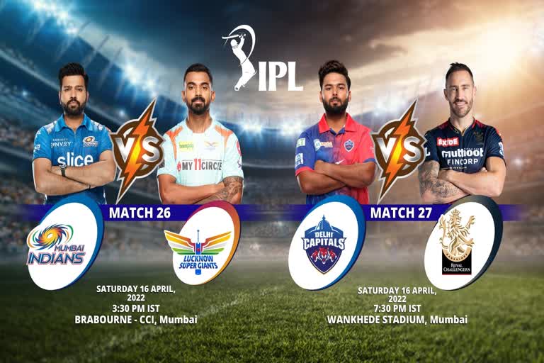 IPL में आज: आज मुंबई इंडियंस की लखनऊ सुपर जायंट्स से भिड़त , आज शाम दिल्ली कैपिटल्स और रॉयल चैलेंजर्स बैंगलोर की टीमें आमने-सामने होंगी