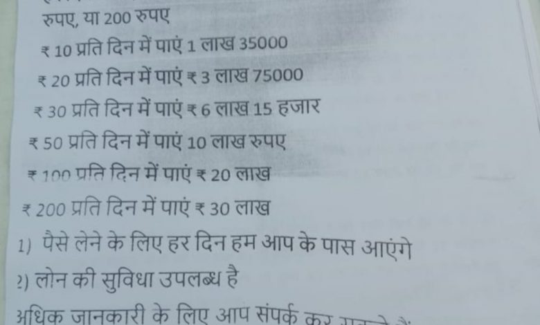 कैम्टी नैनबाग क्षेत्र में निवेश योजना की आड़ में धोखाधड़ी व वसूली का मामला उजागर हुआ.