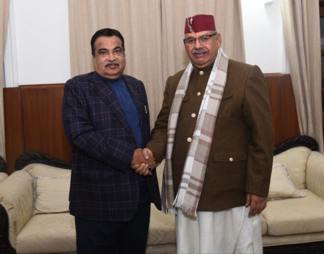 काबीना मंत्री गणेश जोशी ने केंद्रीय मंत्री नितिन गडकरी से मुलाक़ात कर मसूरी टनल के शिलान्यास का समय माँगा