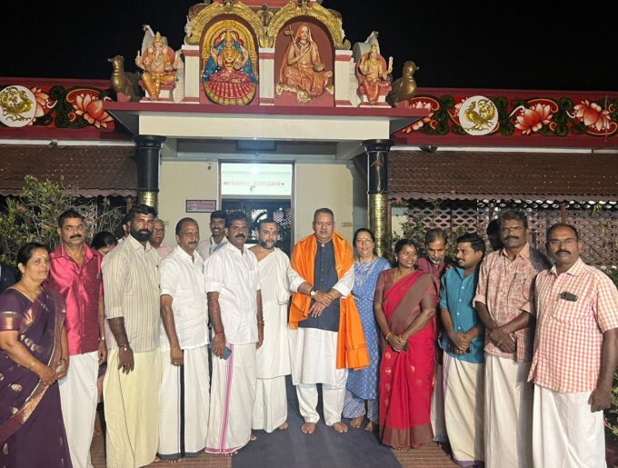 केरल में आदि शंकराचार्य की जन्मस्थली पहुंचे कृषि मंत्री गणेश जोशी।