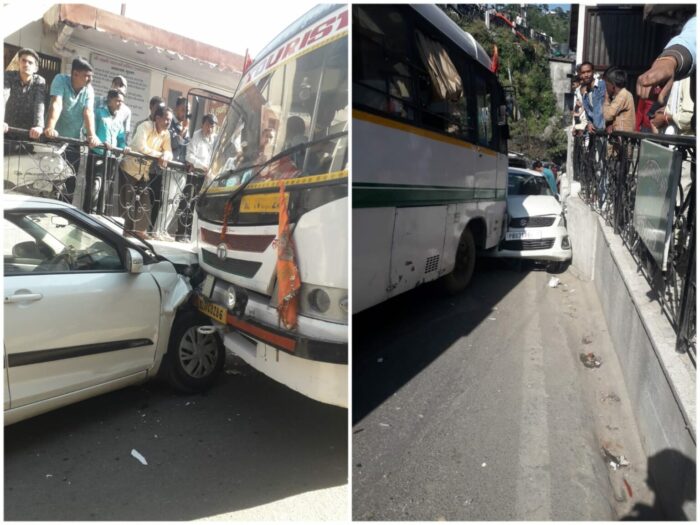 मसूरी अपडेट : एक और बड़ा बस हादसा टला ,लाइब्रेरी से देहरादून जा रही प्राइवेट बस का ब्रेक फेल हुआ