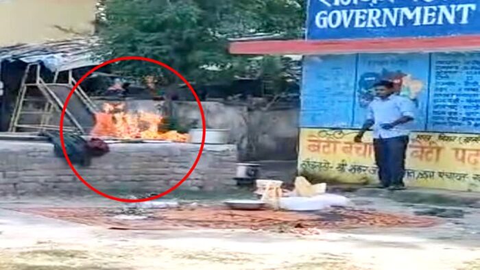 यूपी के पर्यटक हल्द्वानी के एक स्कूल में खाना बना रहे थे कि अचानक एक सिलेंडर में आग लग गई