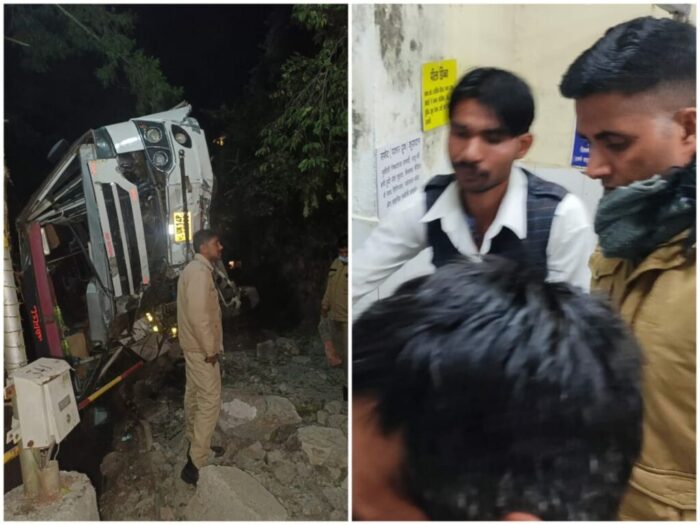 मसूरी में खाई में गिरी अनियंत्रित बस, पुलिस ने घायलों को रेस्क्यू कर अस्पताल पहुंचाया