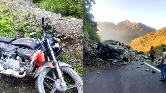 टिहरी: पहाड़ी से गिरा बाइक सवार कांवड़ियों पर भारी मलबा, एक की मौत, एक घायल