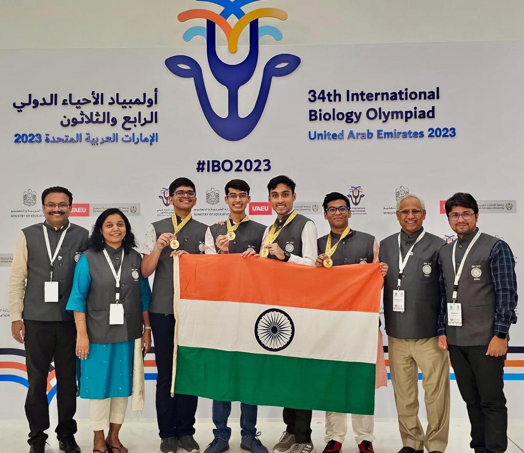 Three students of Aakash BYJU'S created history by winning gold medals at the 34th International Biology Olympiad 2023 held in the United Arab Emirates