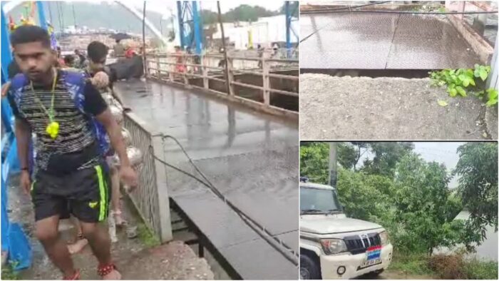 बैराज का बंद गेट खुलने से अस्थाई पुल खिसका, रूट डायवर्ट किया गया