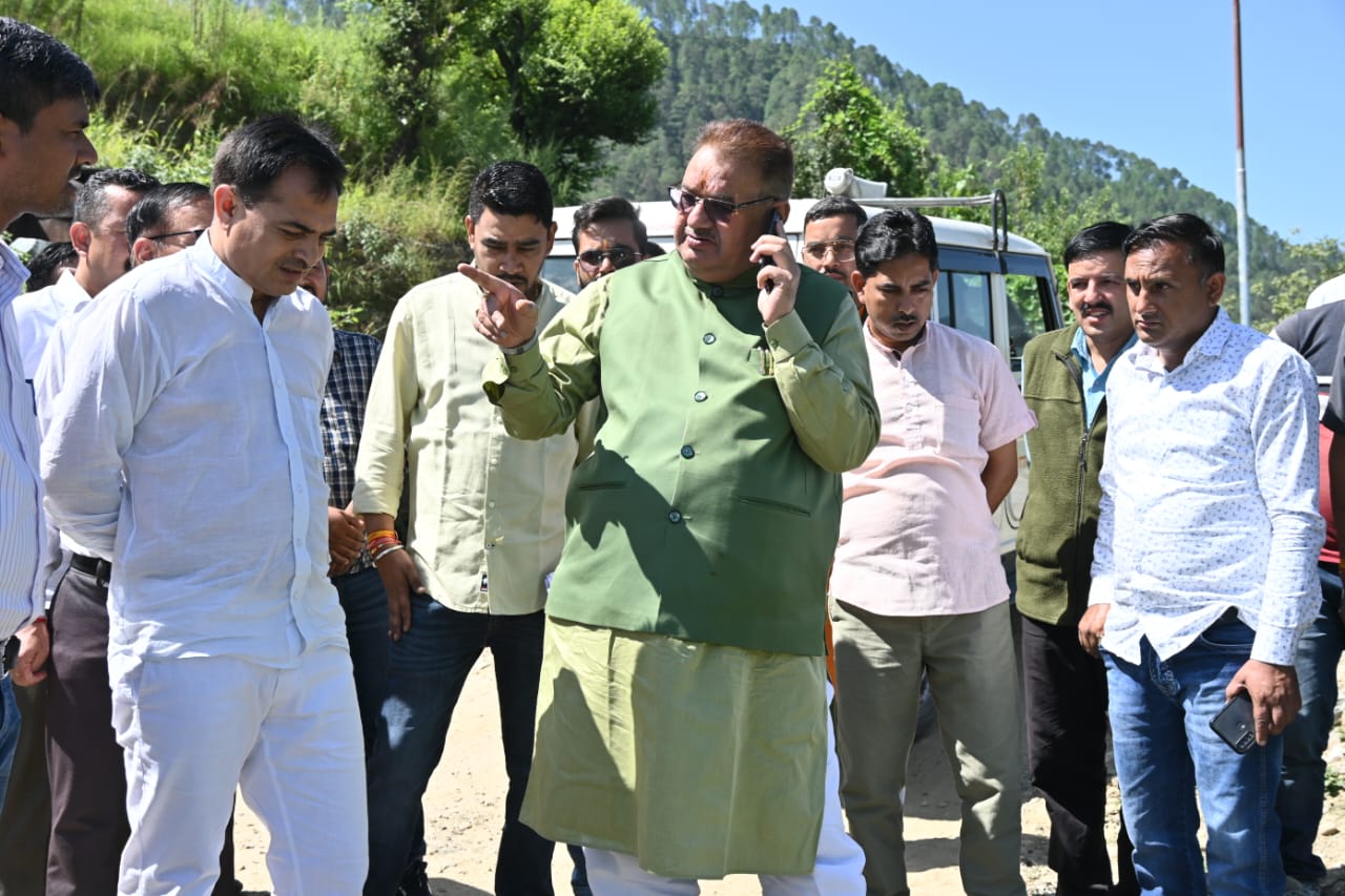 After inspecting the Chakragaon-Sada-Upradi motorway, Minister Ganesh Joshi expressed his displeasure over the condition of the road.
