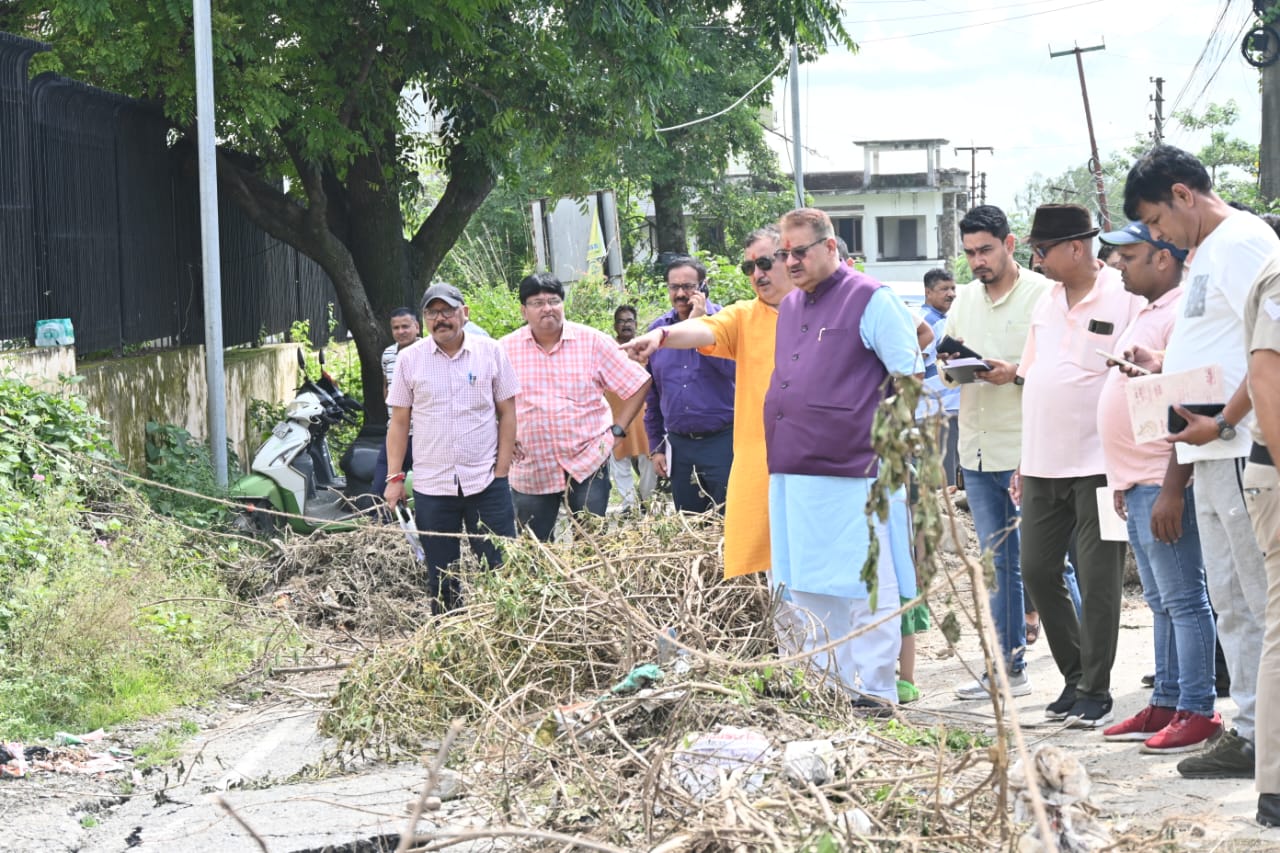 Minister Ganesh Joshi took stock of the damage caused by the recent rains in Dhoran Khas.