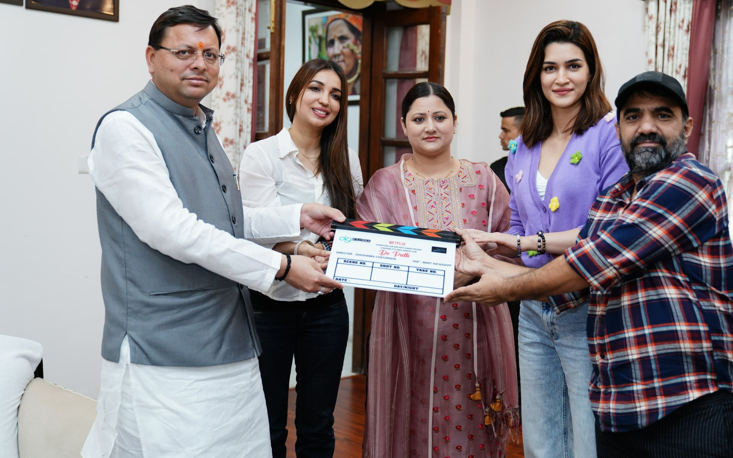 The team of Netflix Films' Do Patti along with actress Kriti and writer Kanika met the CM.