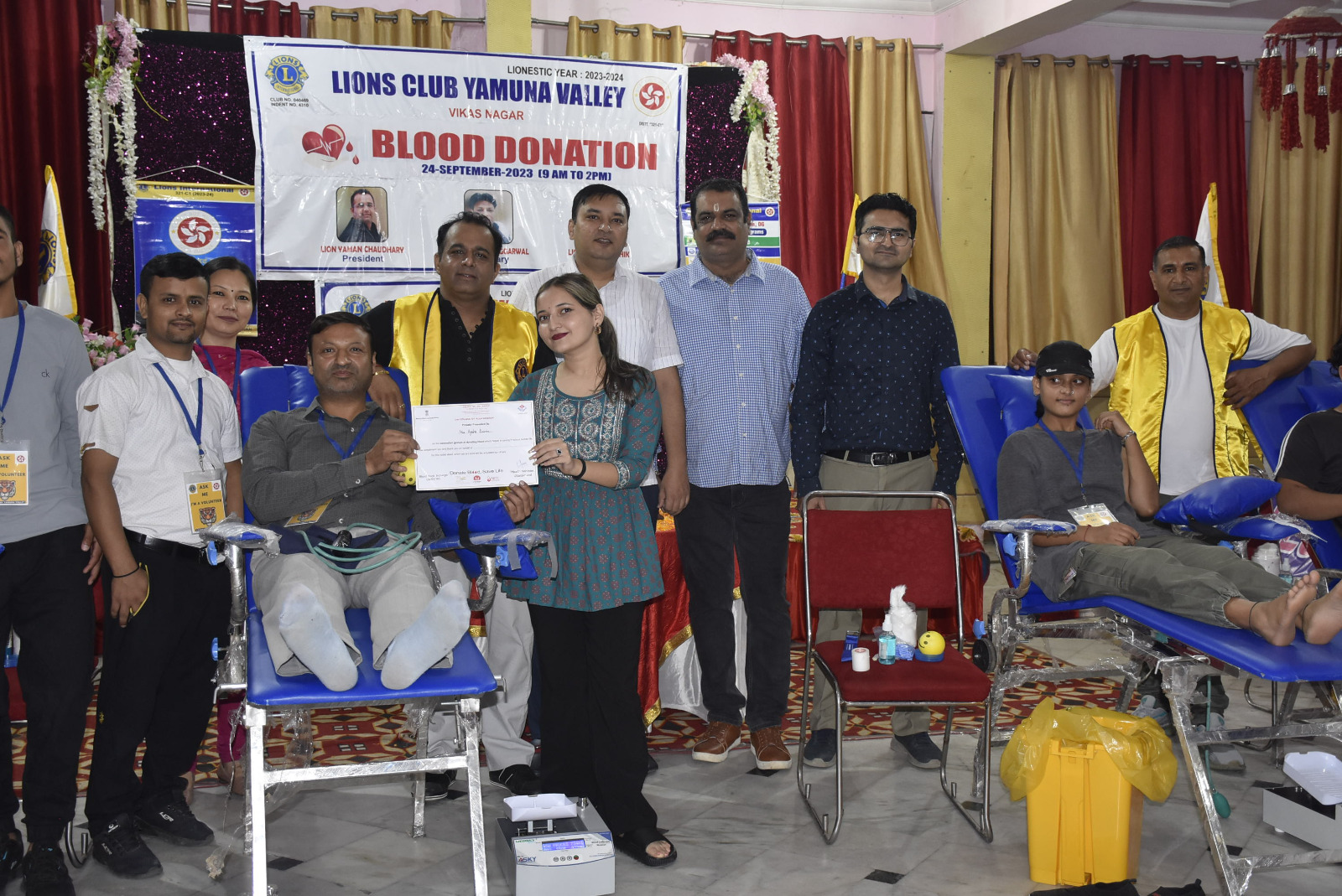 Lions Club Yamuna Valley organized blood donation camp