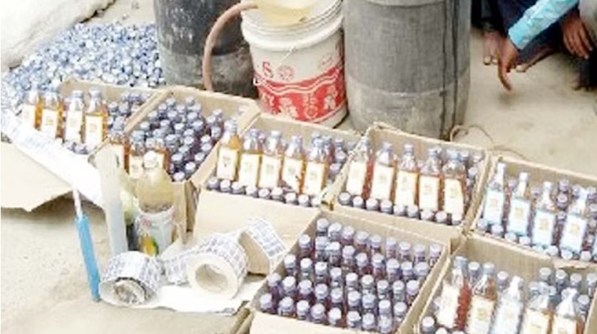 Is a factory making fake liquor running somewhere?