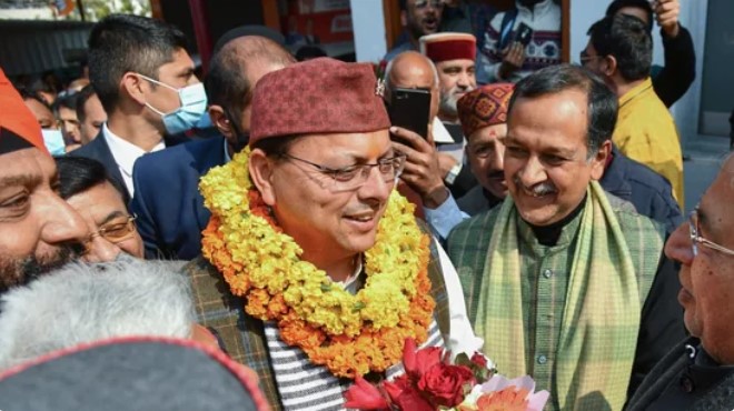 Jubilant with the victory, the BJP high command patted Dhami-Bhatt on the back.