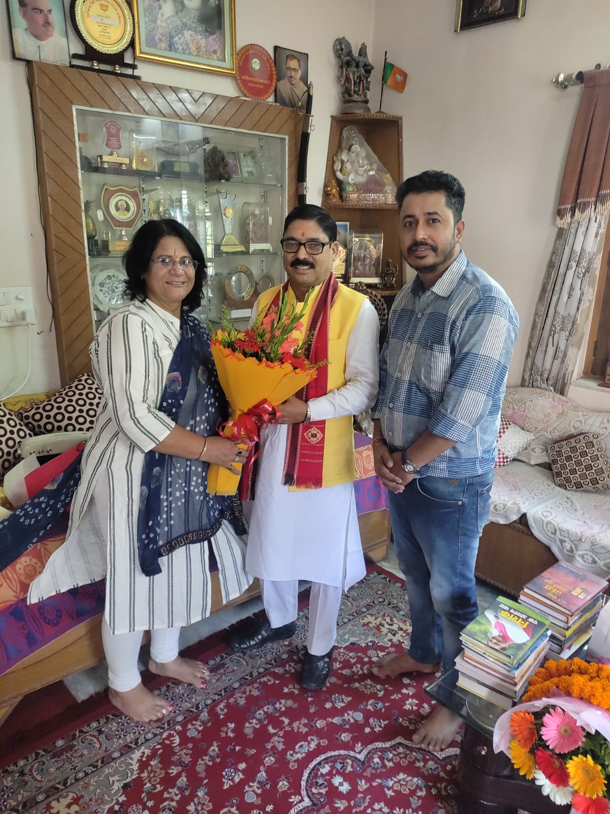 Party members congratulating Kailash Pant, Uttarakhand State Advisory Labor Contract Board