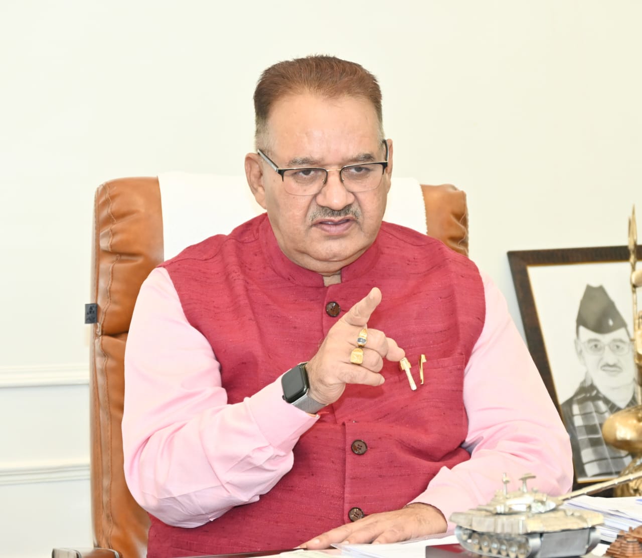 Cabinet Minister Ganesh Joshi held a meeting with officials regarding the construction of sub station near the military base.