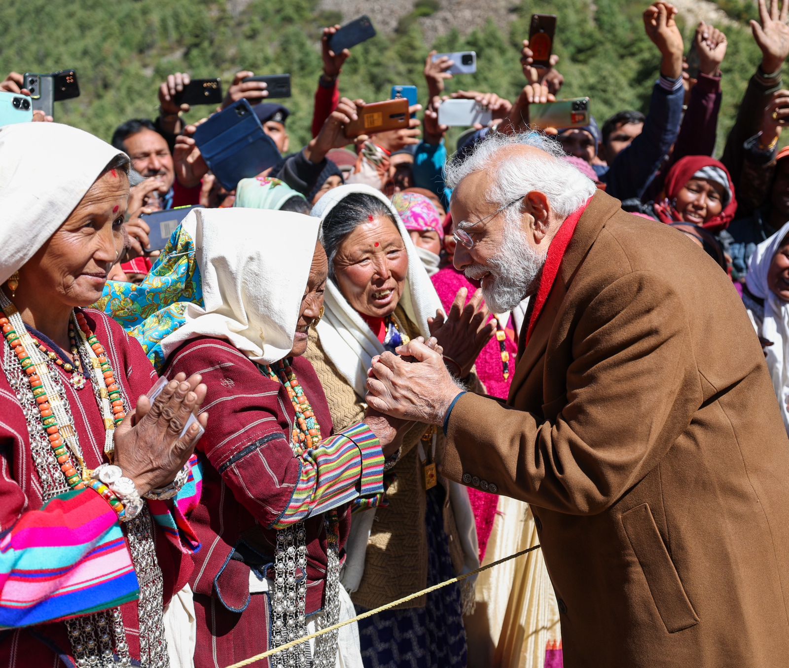 People of Gunji area looked excited after finding PM among them.