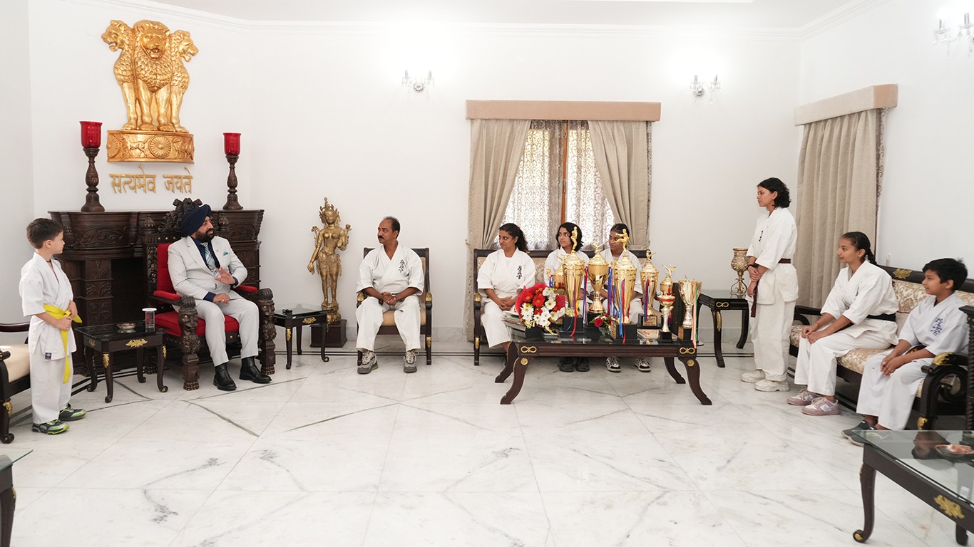 Founder Chairman International Karate Organization Devnath met the Governor