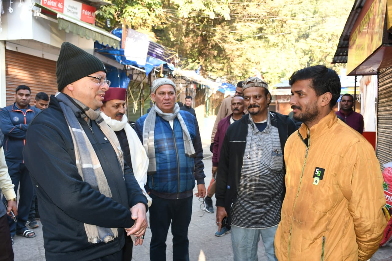 CM Dhami met people and took feedback during morning walk in Nainital.