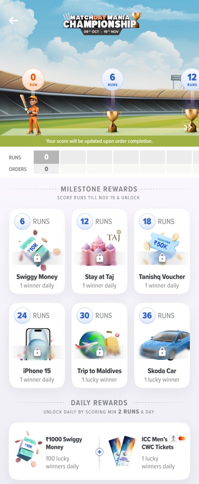 Swiggy's Match Day Mania is back for the biggest cricket event of the year