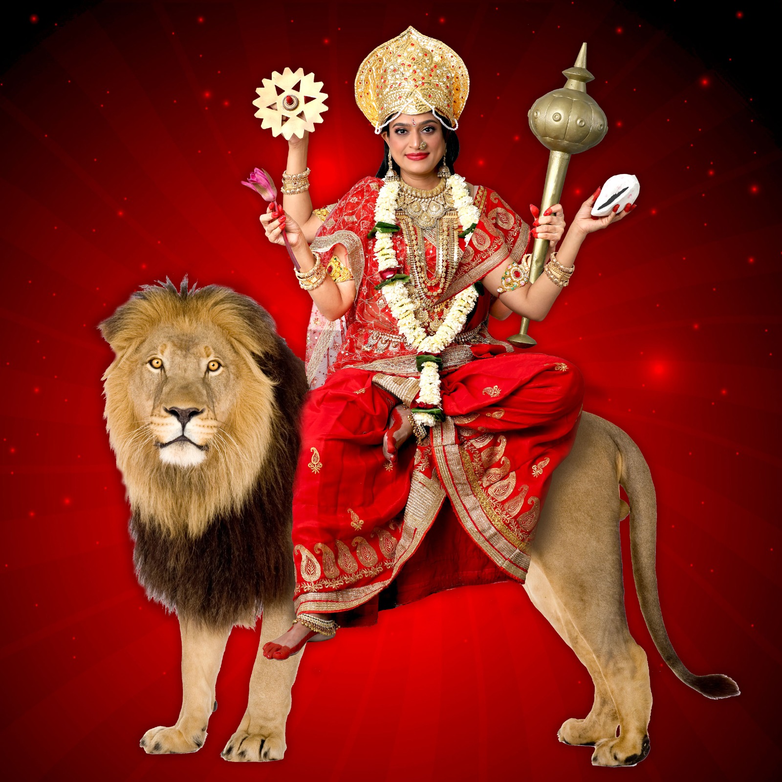 Ekta Jain is the first actress to do a photo shoot of the new incarnation of Maa Durga in a day.