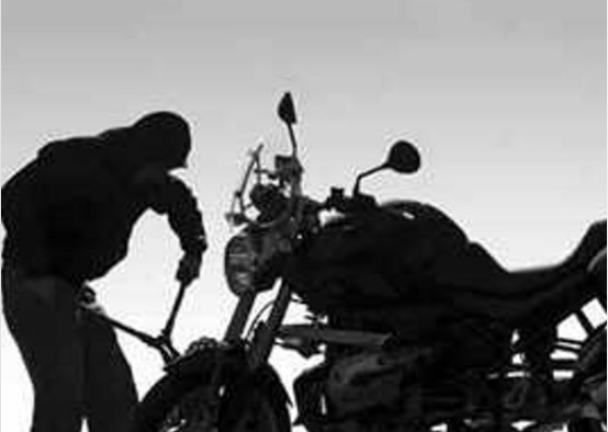 Stolen bike parked in shop