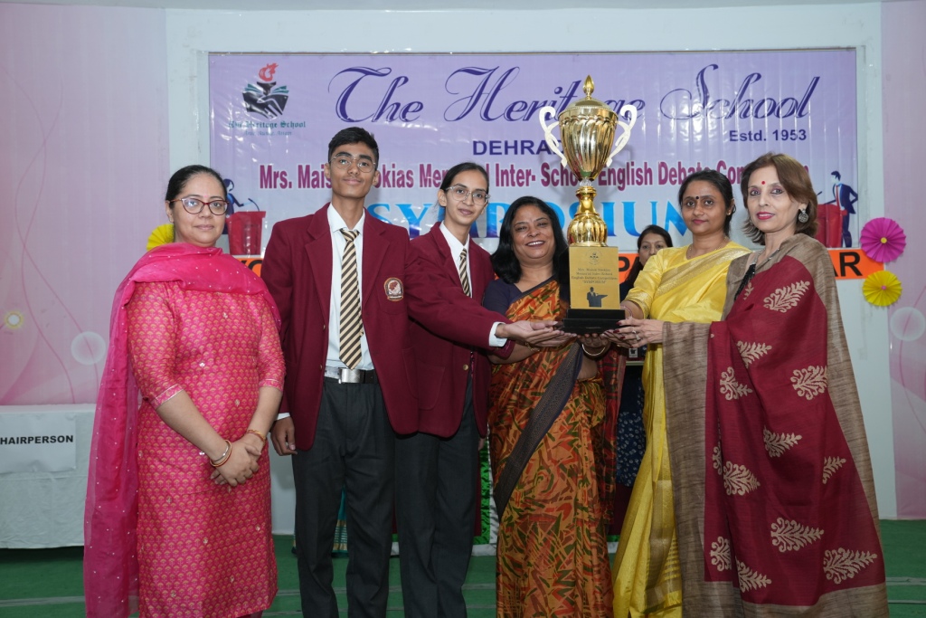 Doon International gets trophy in English debate competition, The Heritage School runner up