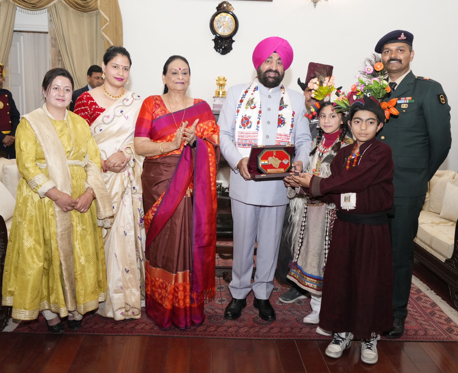 Ladakh region students who came on National Unity Yatra met the Governor