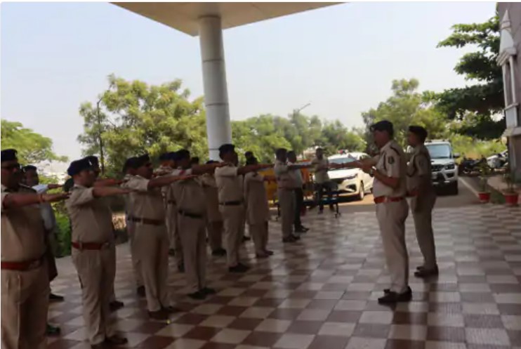 On National Unity Day, police took oath to maintain the security of the nation.