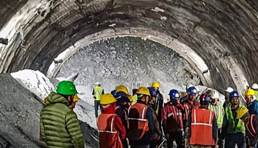 Efforts continue to rescue 40 workers trapped in the tunnel under construction in Uttarkashi.