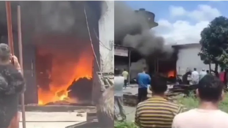 Massive fire breaks out in warehouse, three people burnt alive