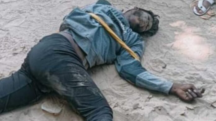 Sensation after finding dead body of young man tied with ropes, fear of murder