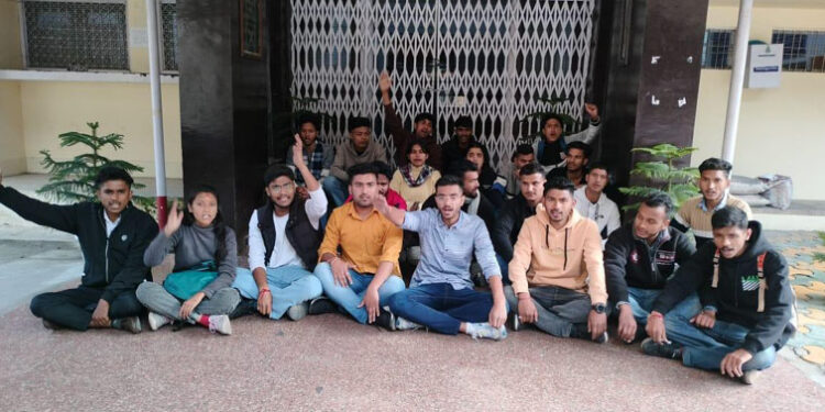 Protest against proposed semester examinations from Monday