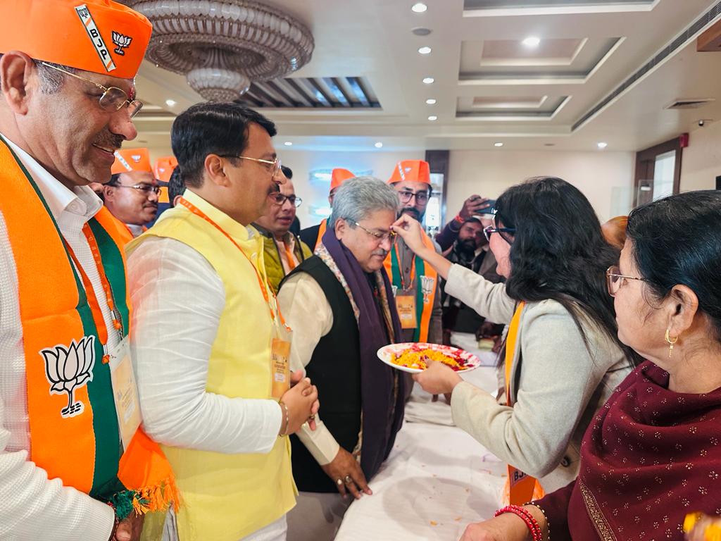 BJP set the target of scoring a hat-trick with 75 percent votes in all five Lok Sabha seats.