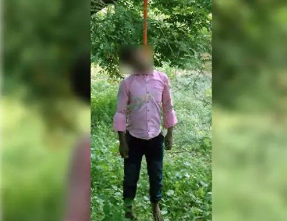 Dead body of a young man found hanging from a tree