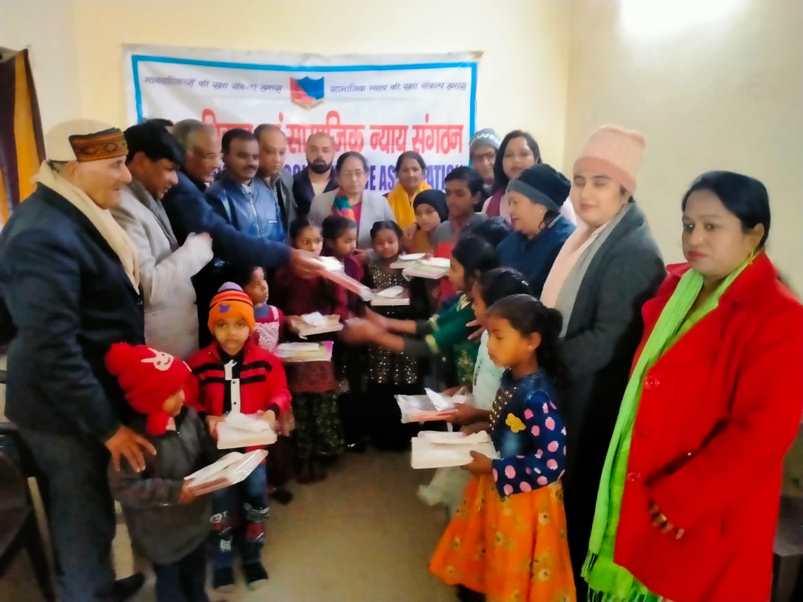 Distributed writing material to boys and girls of deprived class.