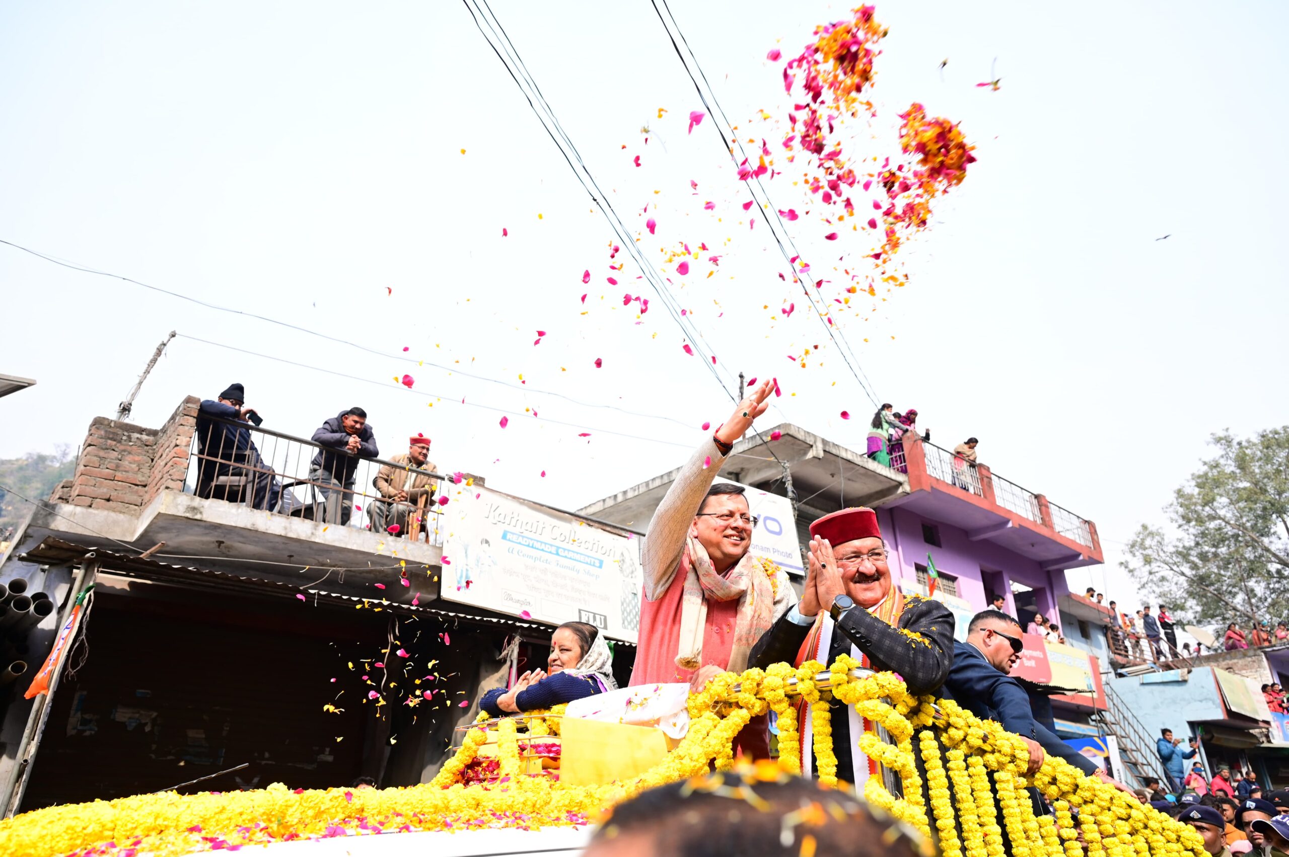 Chief Minister Pushkar Singh Dhami participated in the road show in Agastyamuni