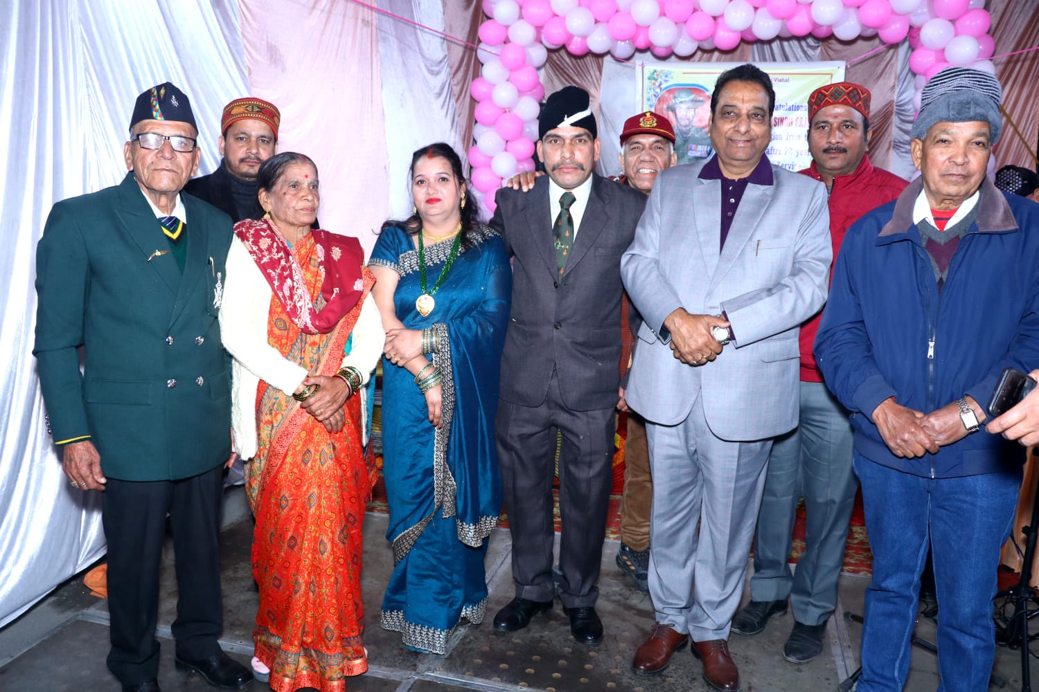 Subedar Suman Singh Sajwan organized a grand party on his retirement.