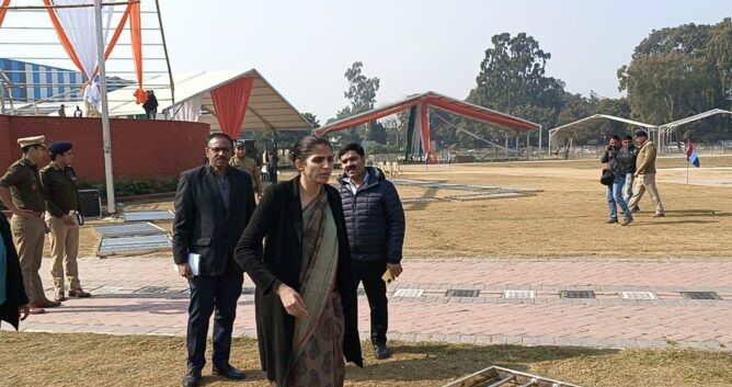 DM conducted on-site inspection of the parade ground regarding the Republic Day Parade