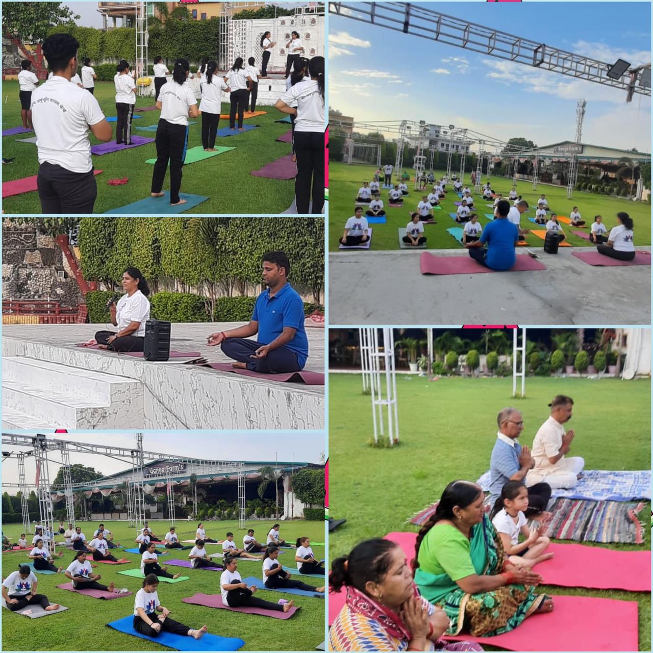International Yoga Day events were organized today under the aegis of Navya Bharat Foundation and Yoga Anubhuti Kendra.
